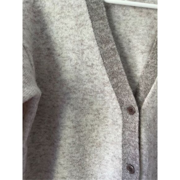 ATHLETA Westlake Cardigan Sweater size Small Petite Merino Wool Bland Cream Gray - Picture 10 of 12